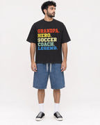 Mockup Boxy Heavyweight Tee Black male full-body 07