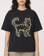 Mockup Boxy Heavyweight Tee Black female close-up 02