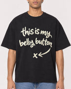 Mockup Boxy Heavyweight Tee Black male close-up 10