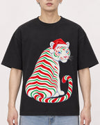 Mockup Boxy Heavyweight Tee Black male close-up 01