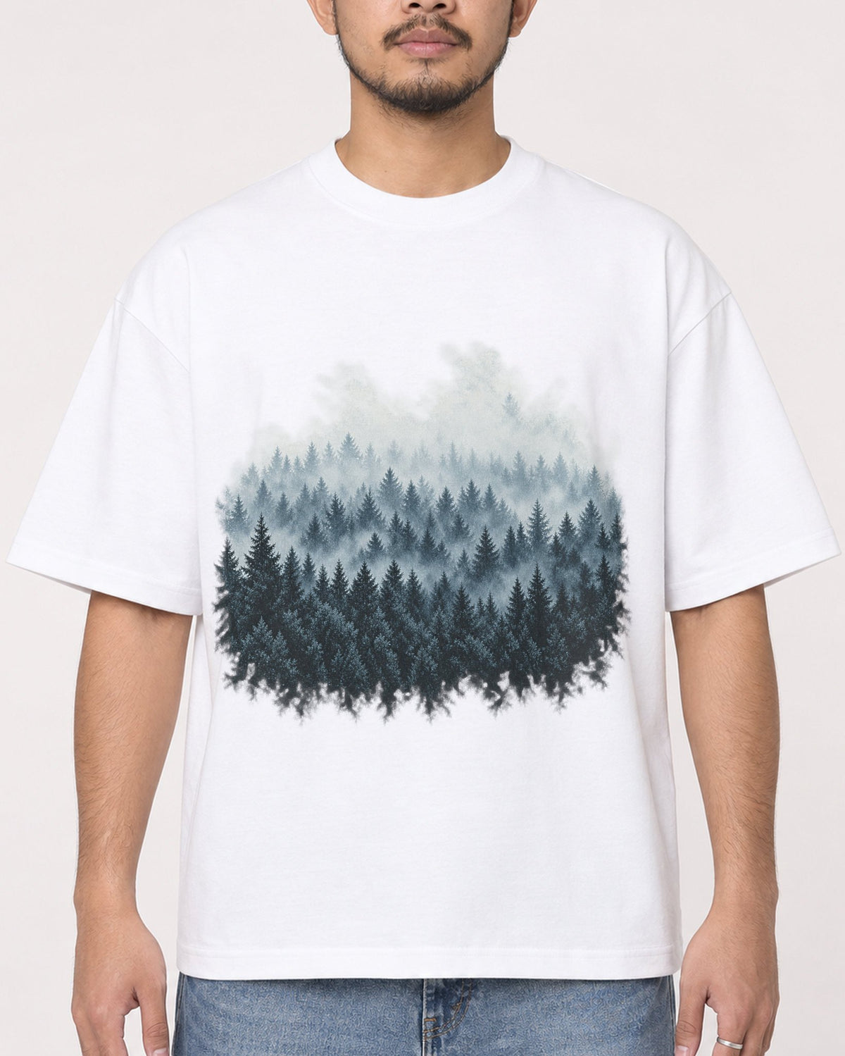 Mockup Boxy Heavyweight Tee White male close-up 32