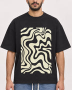 Mockup Boxy Heavyweight Tee Black male close-up 07