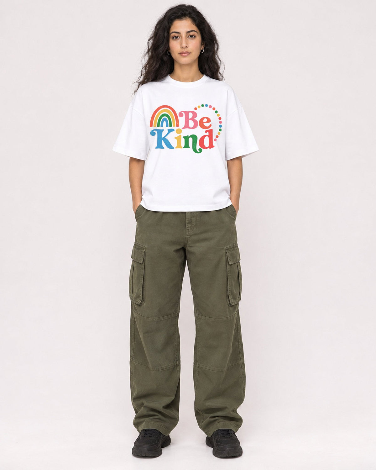 Mockup Boxy Heavyweight Tee White female full-body 07