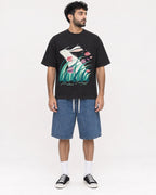 Mockup Boxy Heavyweight Tee Black male full-body 07