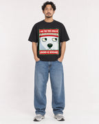 Mockup Boxy Heavyweight Tee Black male full-body 02