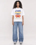 Mockup Boxy Heavyweight Tee White female full-body 10