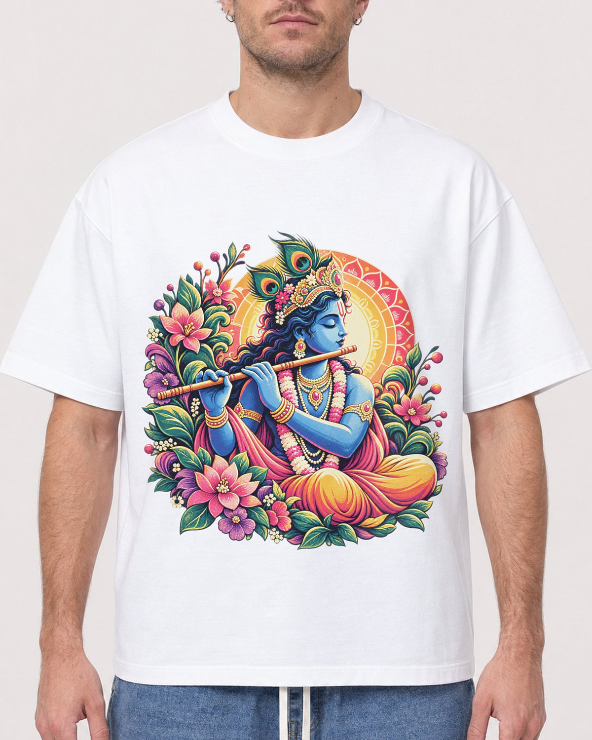 Mockup Boxy Heavyweight Tee White male close-up 08