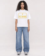 Mockup Boxy Heavyweight Tee White female full-body 10
