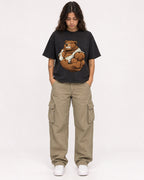 Mockup Boxy Heavyweight Tee Black female full-body 06