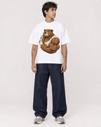 Mockup Boxy Heavyweight Tee White male full-body 06