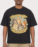 Mockup Boxy Heavyweight Tee Black male close-up 44