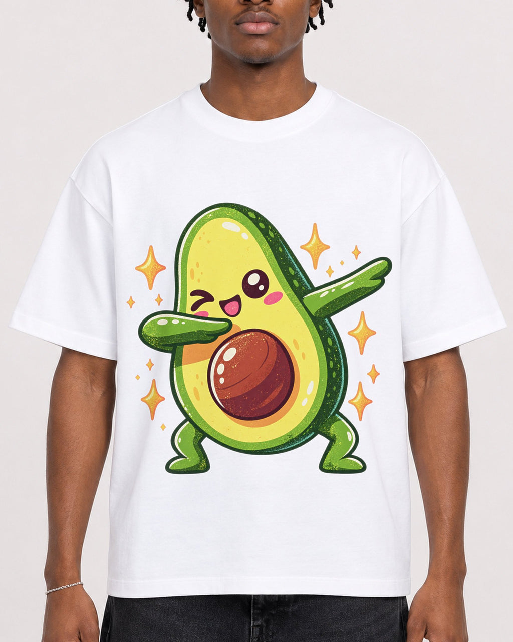 Mockup Boxy Heavyweight Tee White male close-up 05