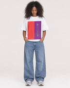 Mockup Boxy Heavyweight Tee White female full-body 05