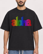Mockup Boxy Heavyweight Tee Black male close-up 07