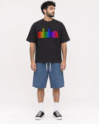 Mockup Boxy Heavyweight Tee Black male full-body 07