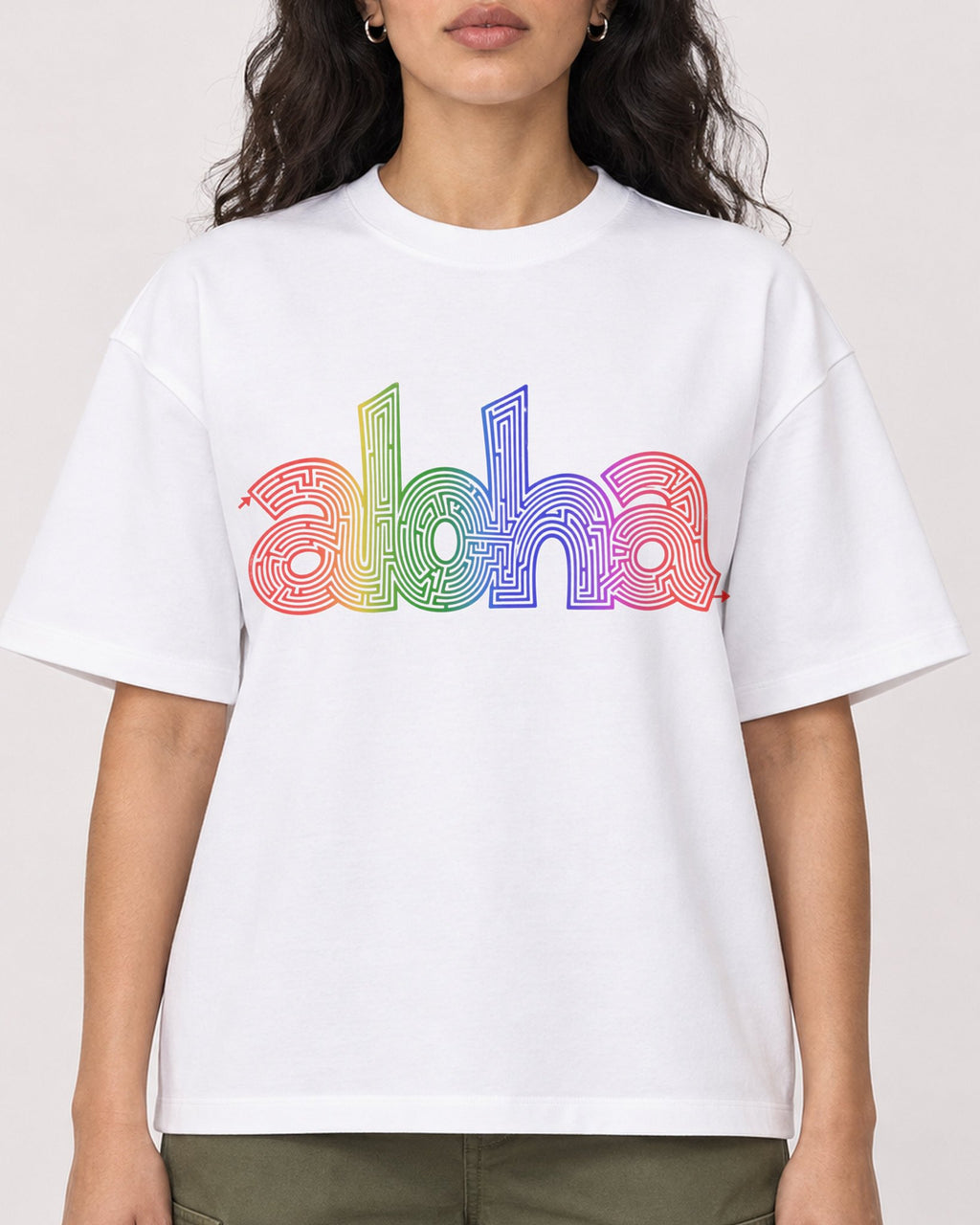 Mockup Boxy Heavyweight Tee White female close-up 07
