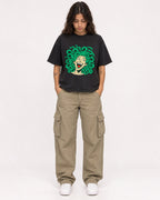 Mockup Boxy Heavyweight Tee Black female full-body 06