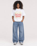 Mockup Boxy Heavyweight Tee White female full-body 05