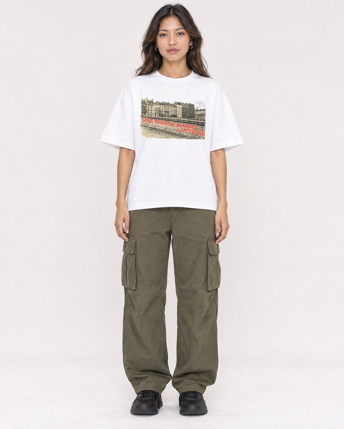 Mockup Boxy Heavyweight Tee White female full-body 02