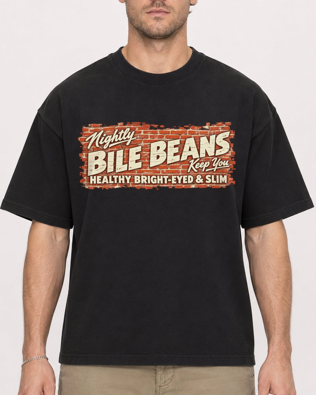 Mockup Boxy Heavyweight Tee Black male close-up 08