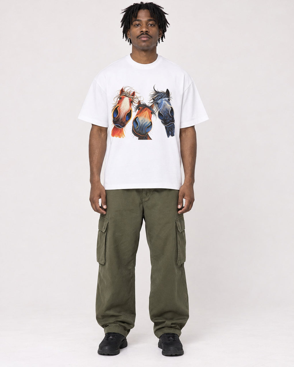 Mockup Boxy Heavyweight Tee White male full-body 04