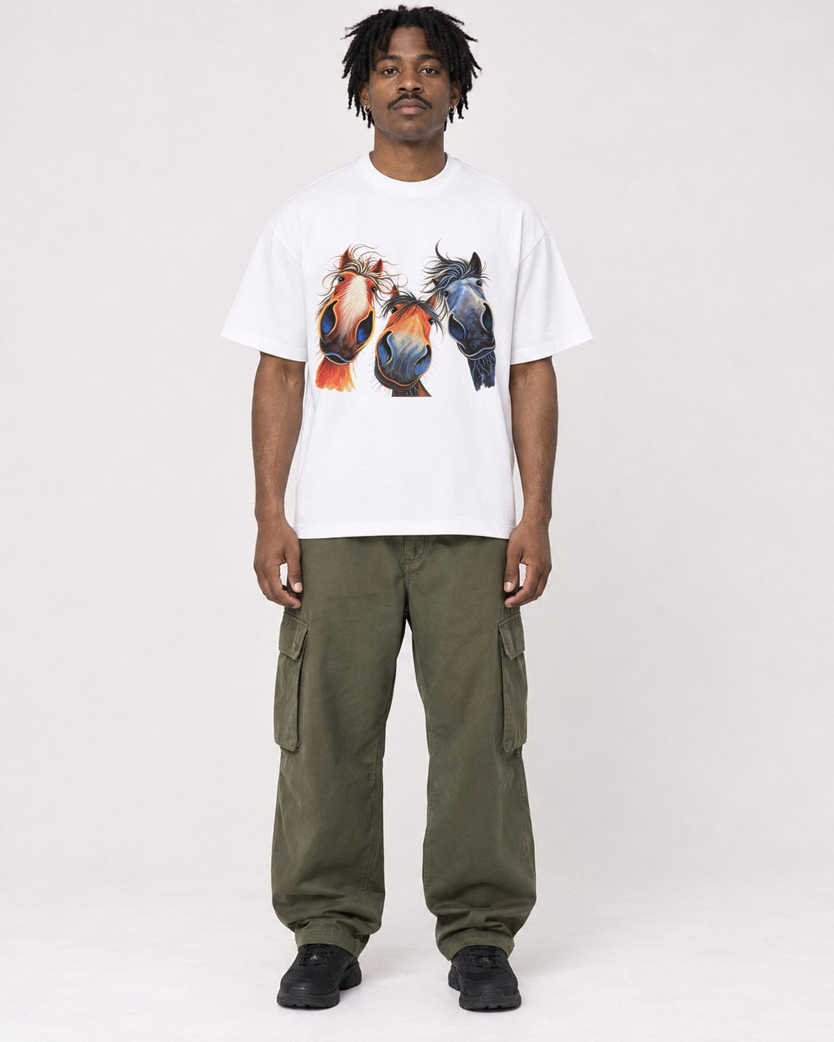 Mockup Boxy Heavyweight Tee White male full-body 04