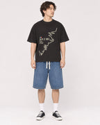 Mockup Boxy Heavyweight Tee Black male full-body 03
