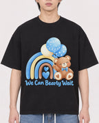 Mockup Boxy Heavyweight Tee Black male close-up 11