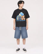 Mockup Boxy Heavyweight Tee Black male full-body 11