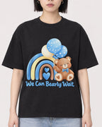 Mockup Boxy Heavyweight Tee Black female close-up 11