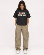 Mockup Boxy Heavyweight Tee Black female full-body 06