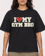 Mockup Boxy Heavyweight Tee Black female close-up 06