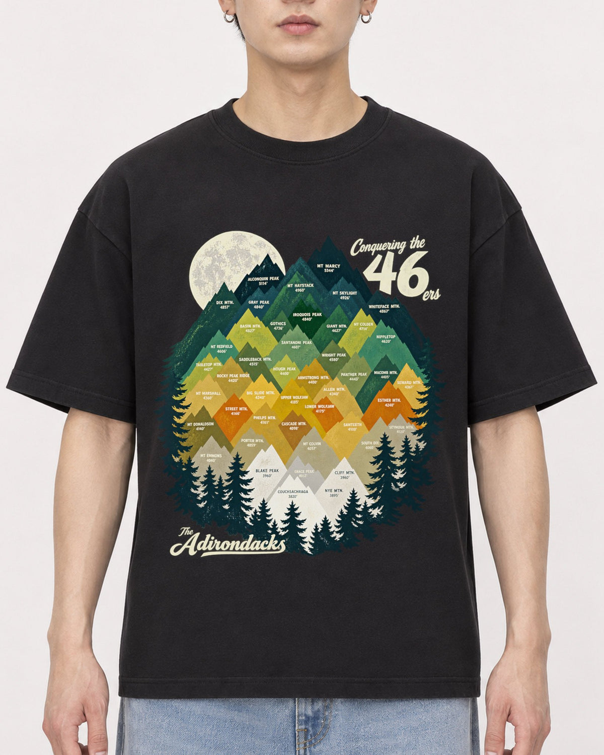Mockup Boxy Heavyweight Tee Black male close-up 01