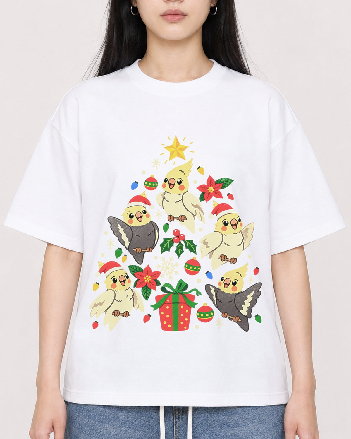 Mockup Boxy Heavyweight Tee White female close-up 01