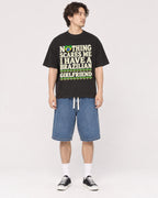 Mockup Boxy Heavyweight Tee Black male full-body 03