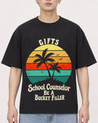 Mockup Boxy Heavyweight Tee Black male close-up 01