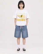 Mockup Boxy Heavyweight Tee White female full-body 11