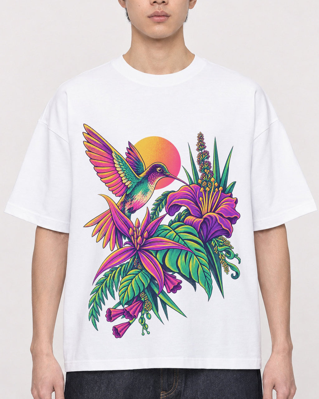 Mockup Boxy Heavyweight Tee White male close-up 01