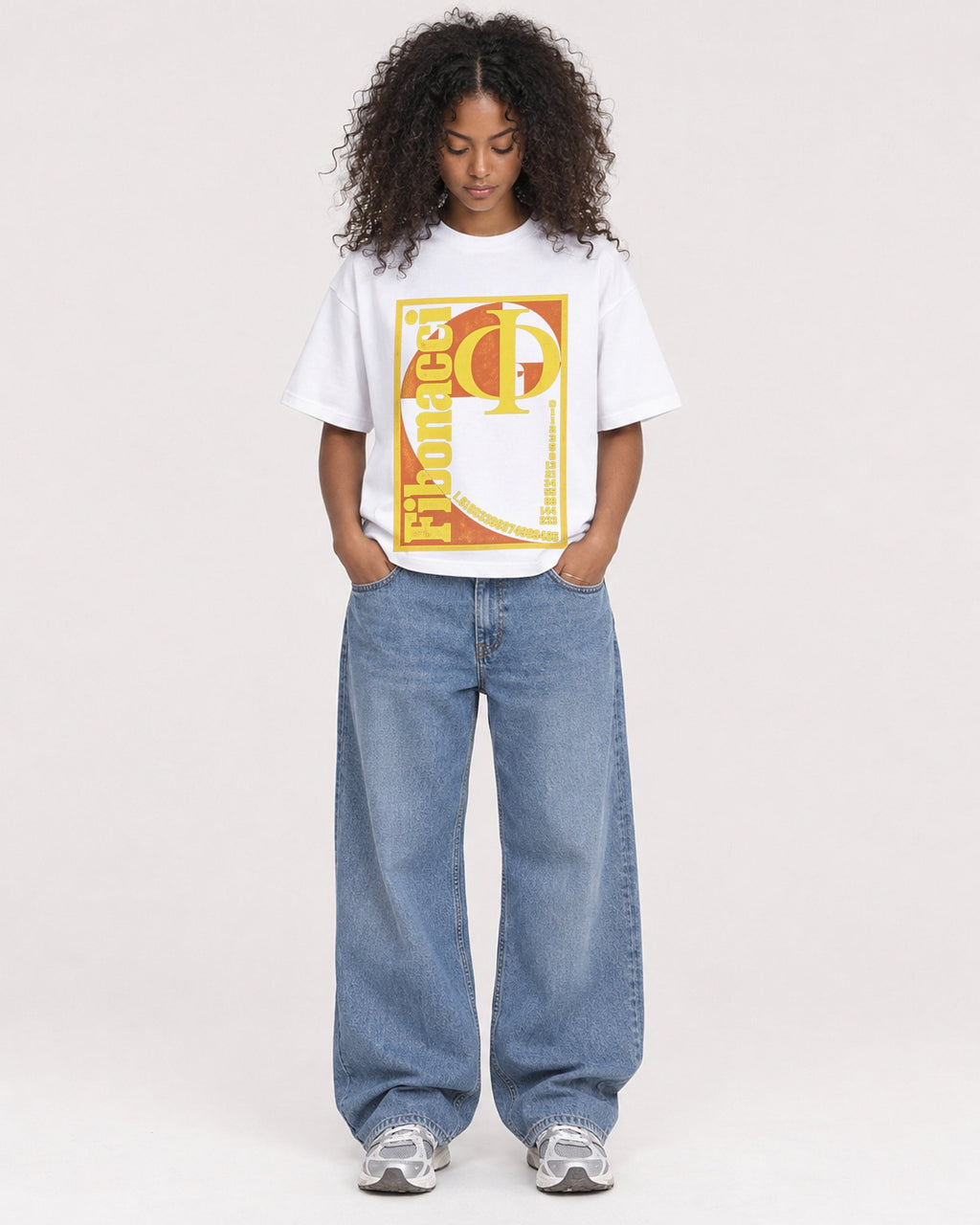 Mockup Boxy Heavyweight Tee White female full-body 05