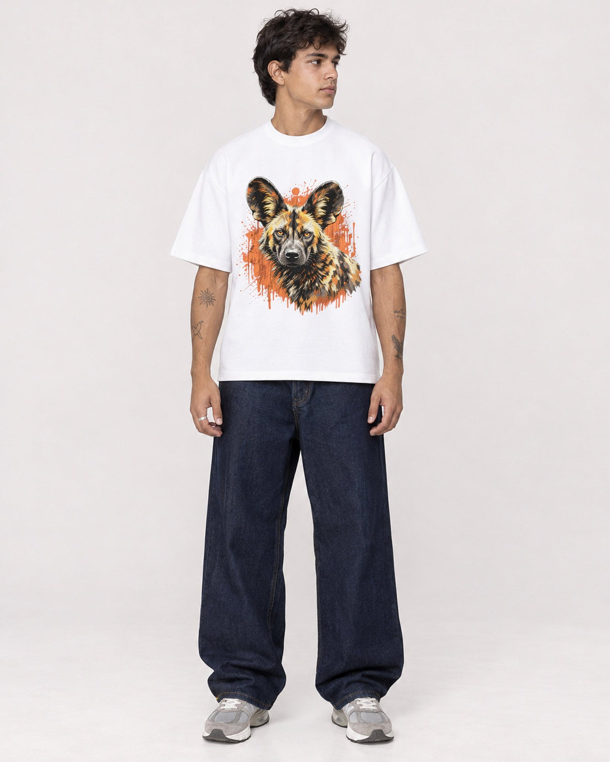 Mockup Boxy Heavyweight Tee White male full-body 06
