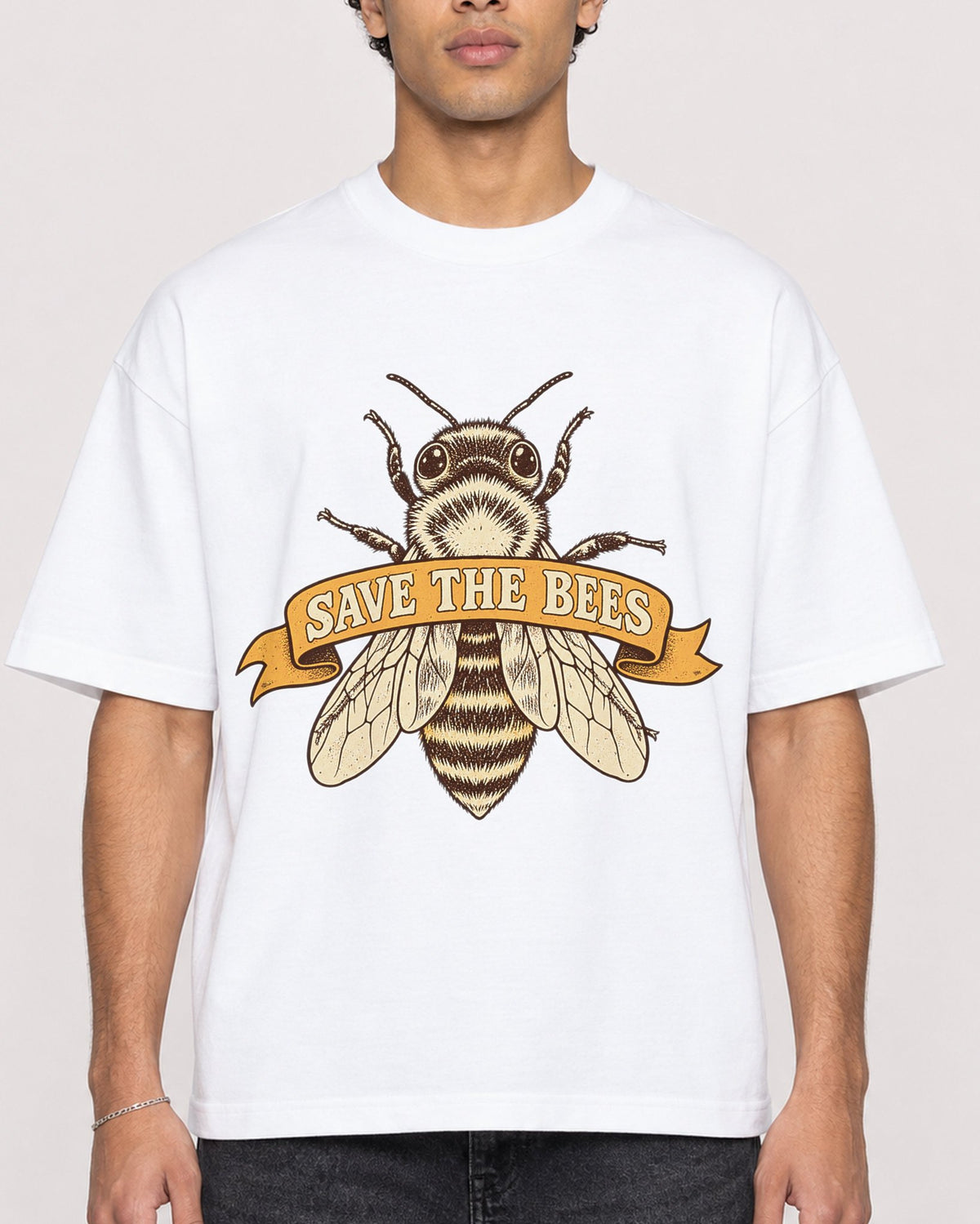 Mockup Boxy Heavyweight Tee White male close-up 10