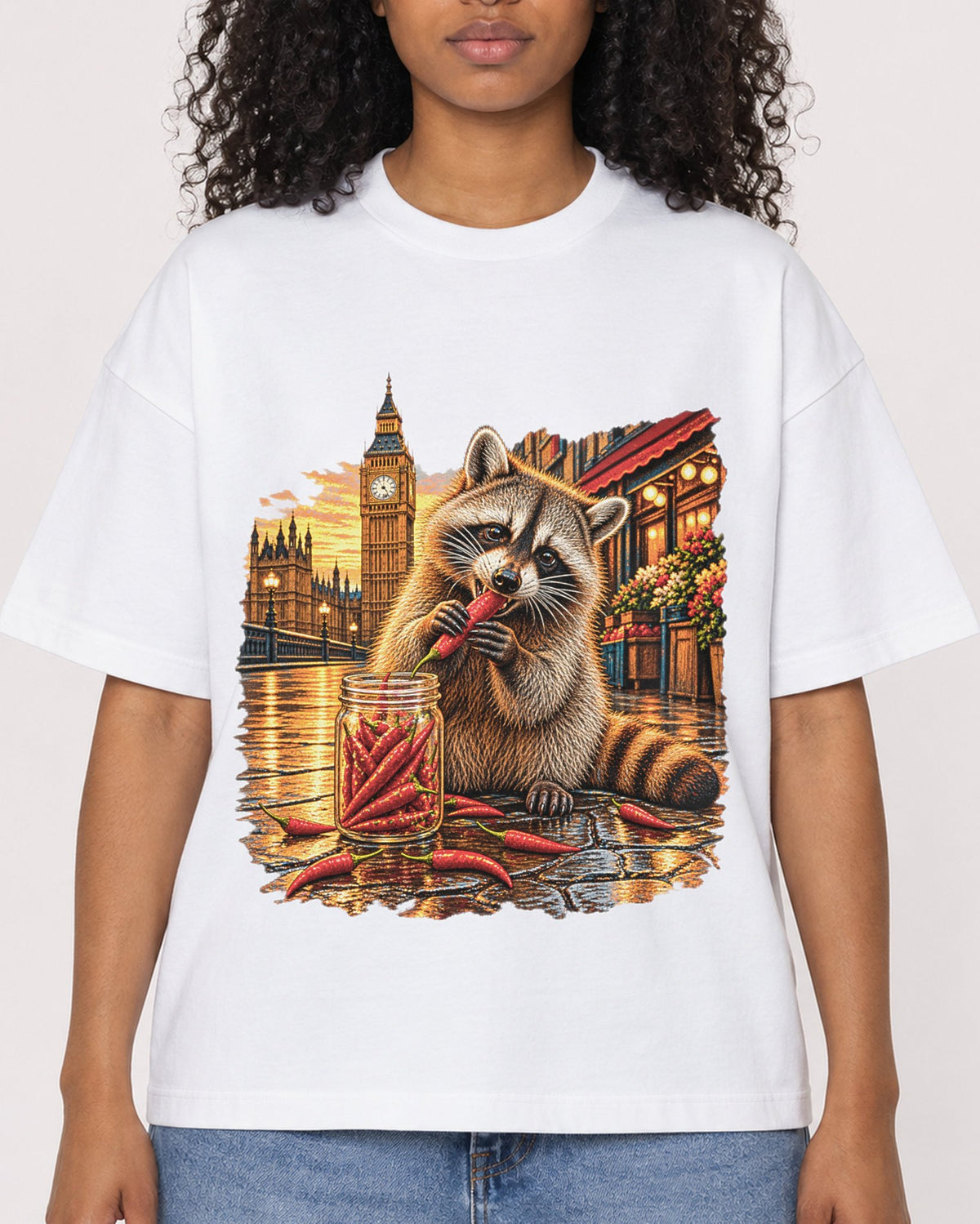 Mockup Boxy Heavyweight Tee White female close-up 05