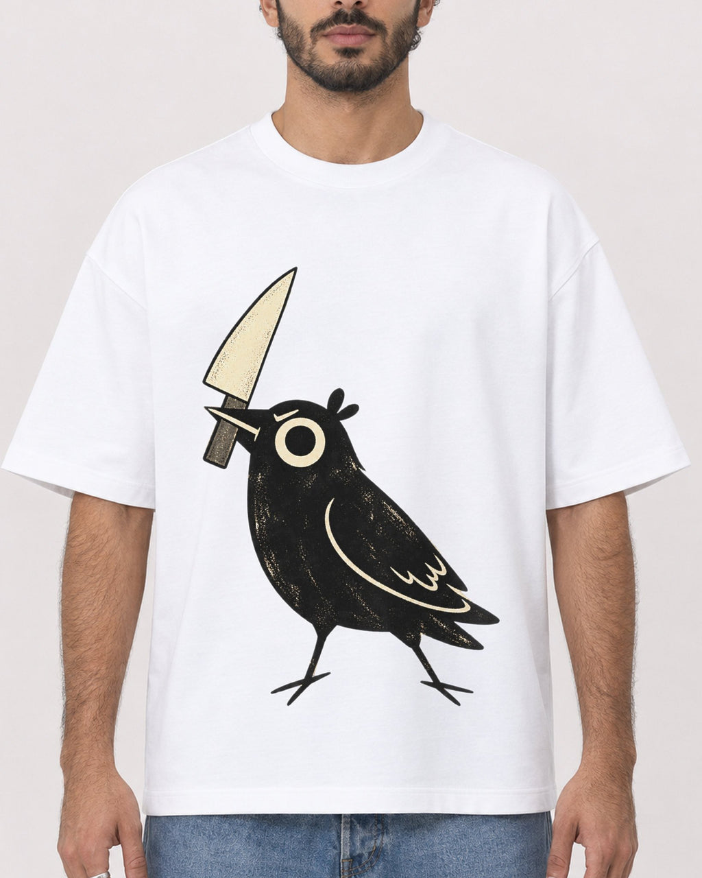 Mockup Boxy Heavyweight Tee White male close-up 27