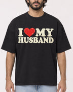 Mockup Boxy Heavyweight Tee Black male close-up 17