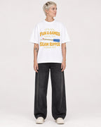 Mockup Boxy Heavyweight Tee White female full-body 48