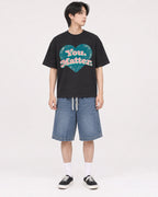 Mockup Boxy Heavyweight Tee Black male full-body 11