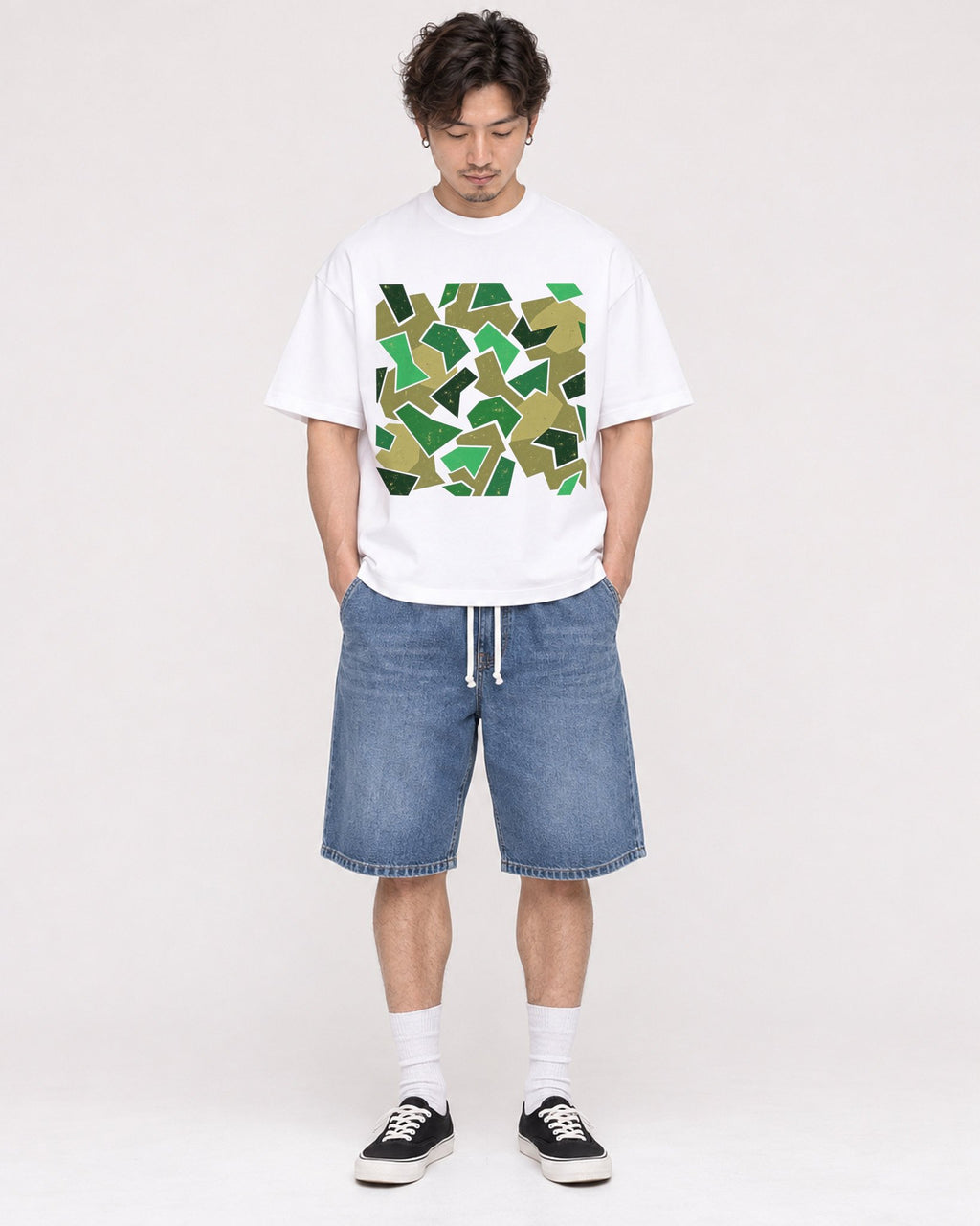Mockup Boxy Heavyweight Tee White male full-body 03