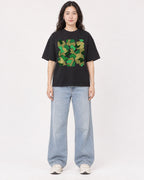 Mockup Boxy Heavyweight Tee Black female full-body 03