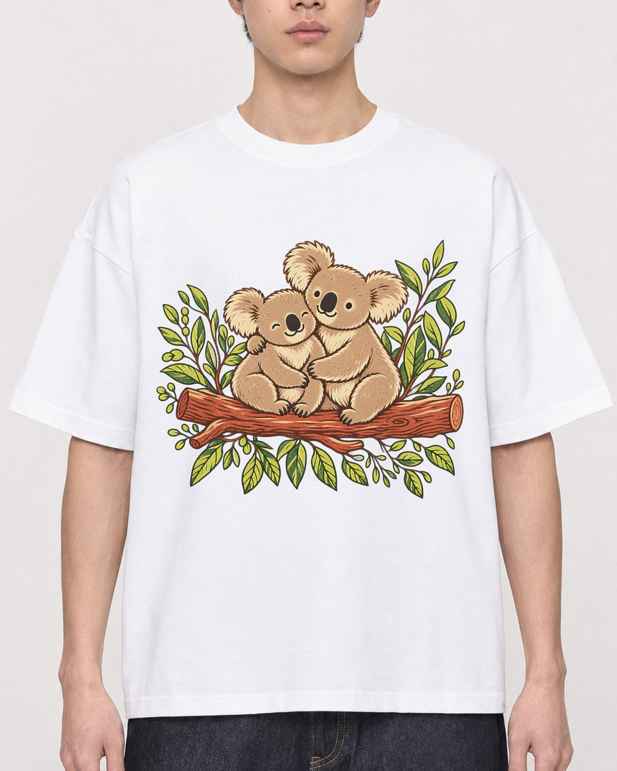 Mockup Boxy Heavyweight Tee White male close-up 01