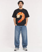 Mockup Boxy Heavyweight Tee Black male full-body 02